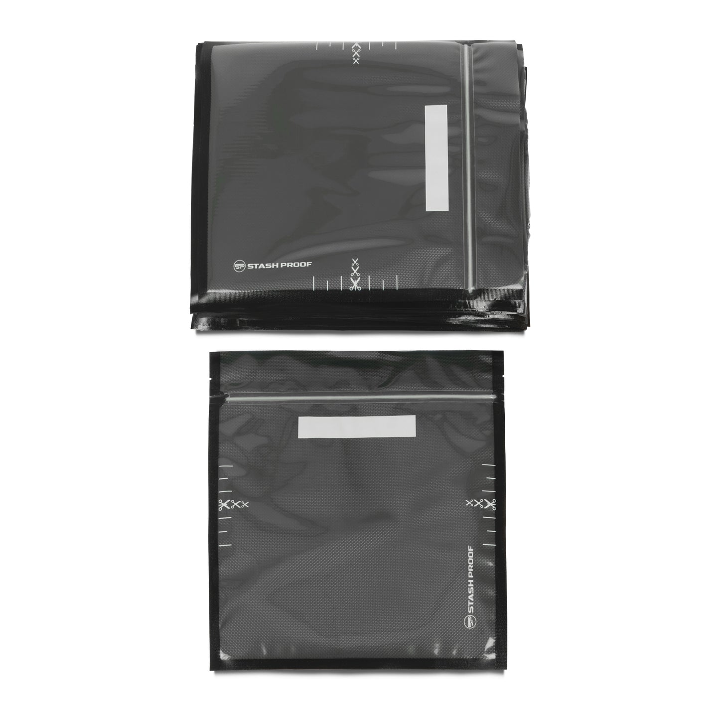 Stash Proof Black and Clear Large 11 x 12 inch seal bag with vacuum seal ability large 100 pack stacked bags