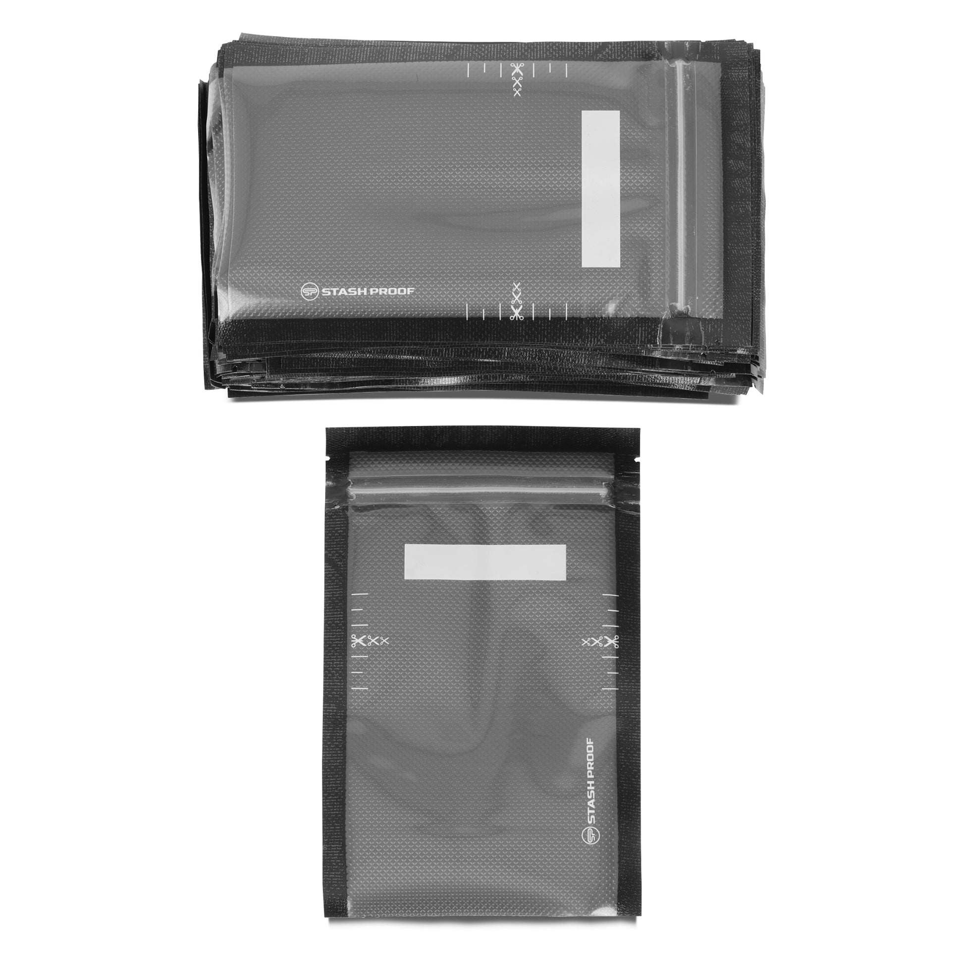 Stash Proof Black and Clear Small 5 by 8 inch vacuum seal bag large 100 pack stacked bags