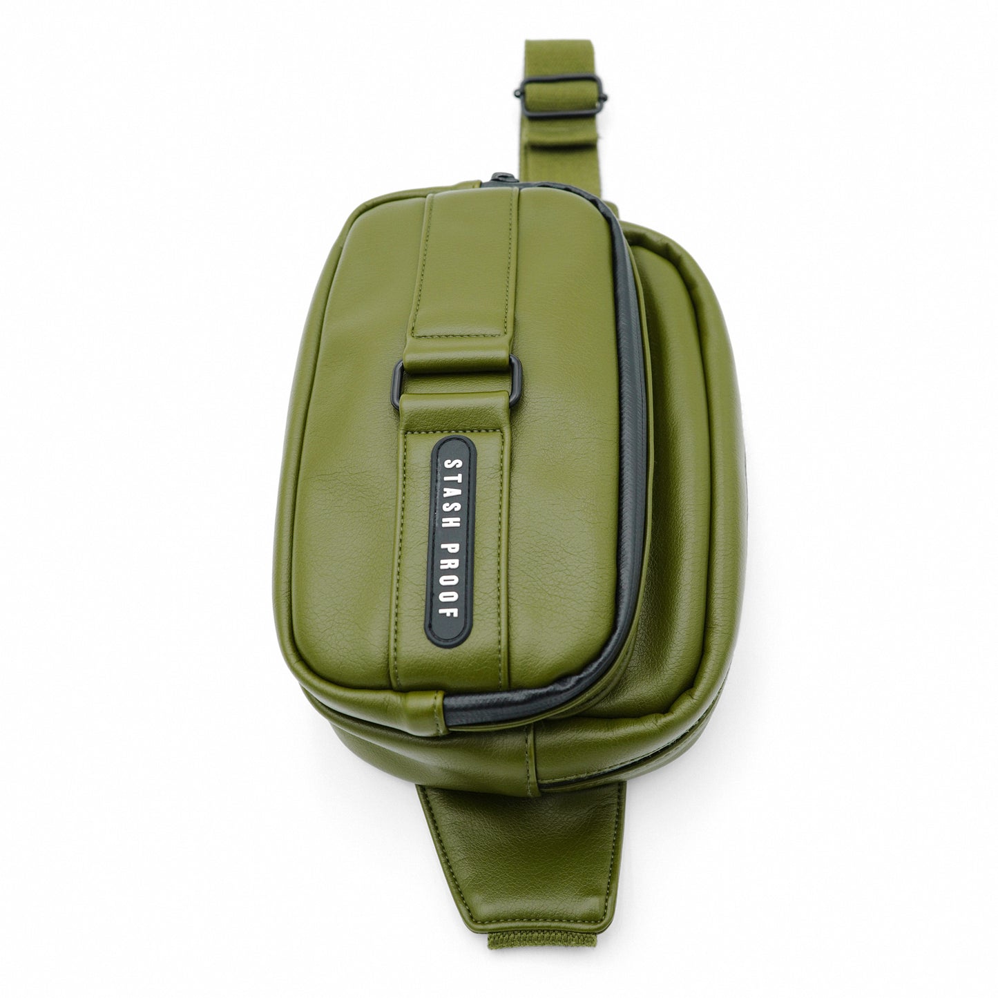 Loop Leather Bum Bag In Olive Green 2