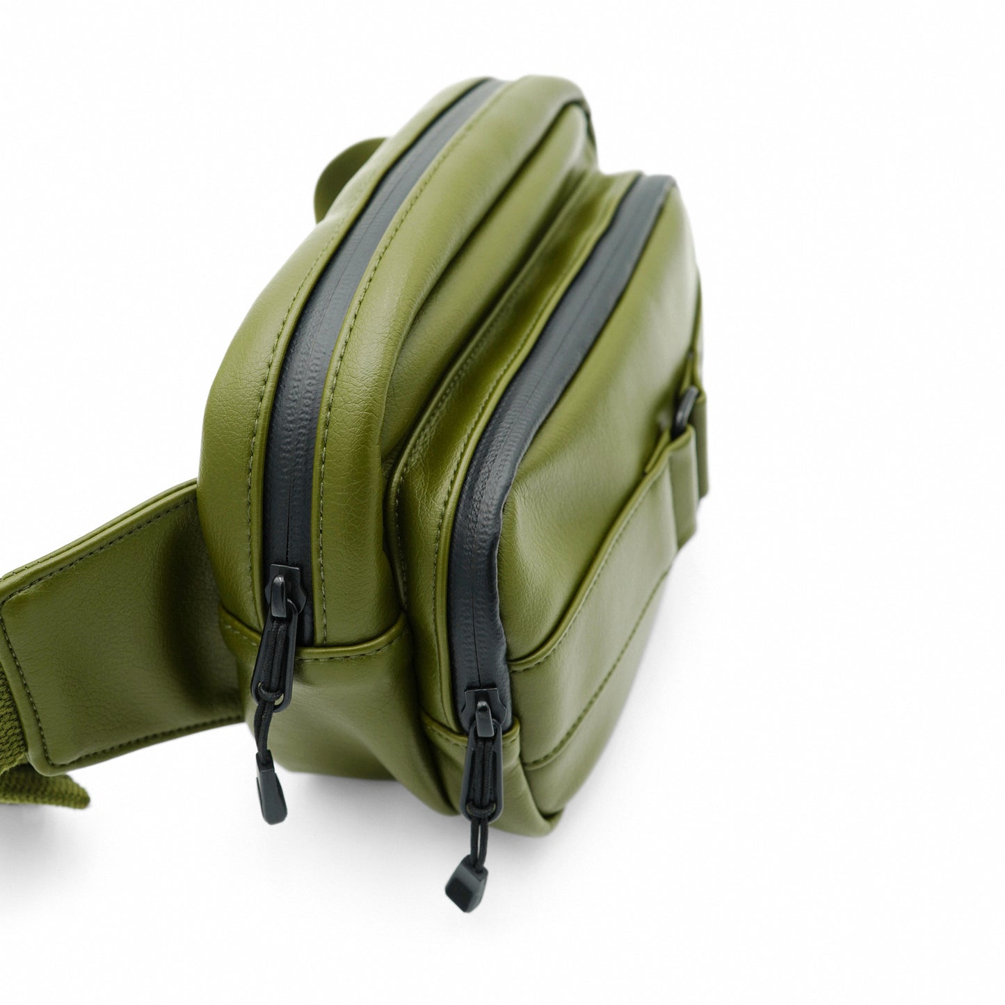 Loop Leather Bum Bag In Olive Green 3