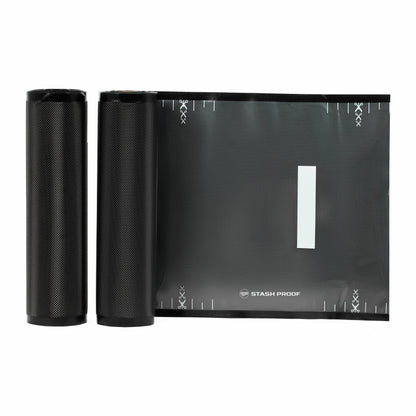 Rollos de sellado al vacío de 11" x 25" (negro y transparente), paquete de 2, 5,5 mil de grosor