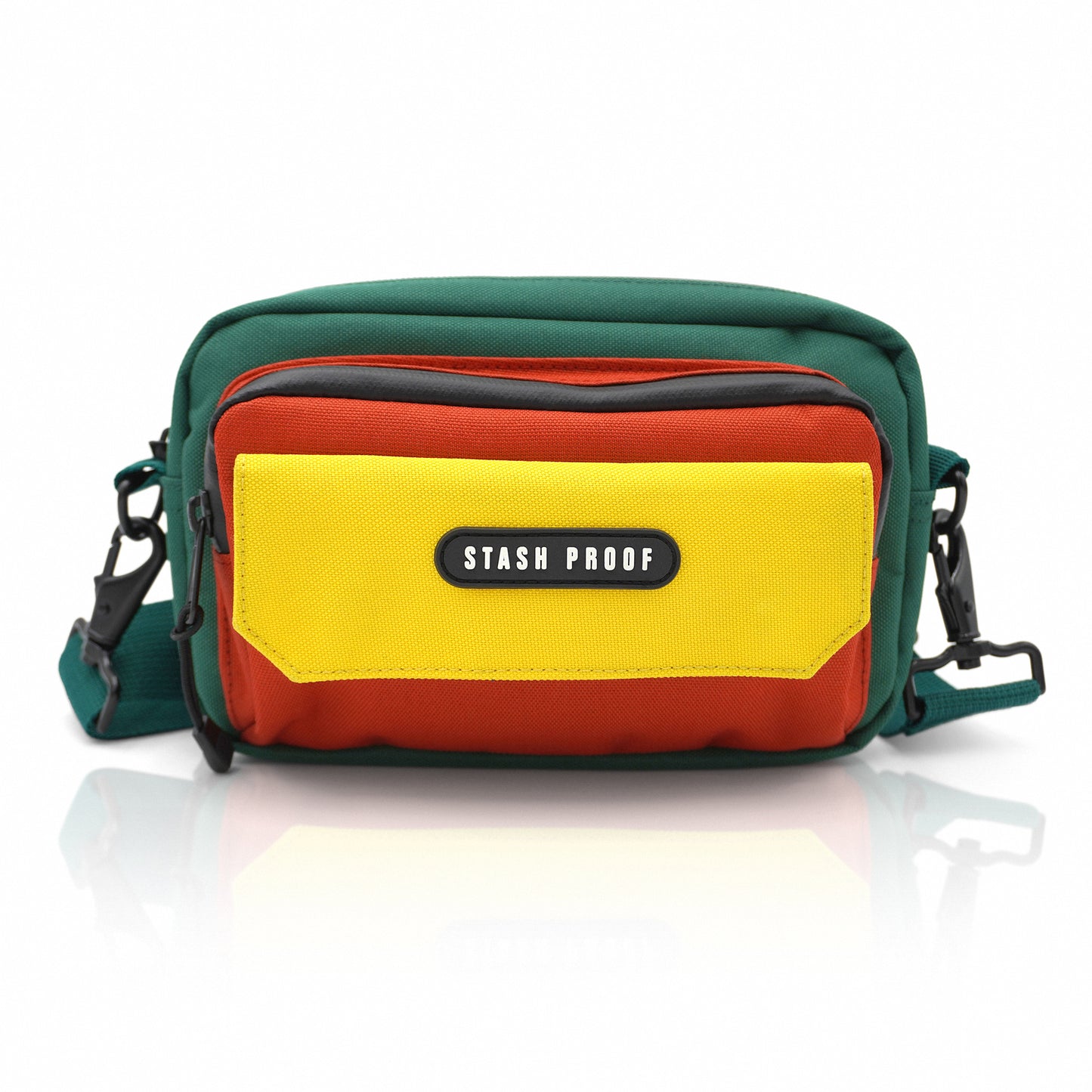 crossbody yellow red green bag