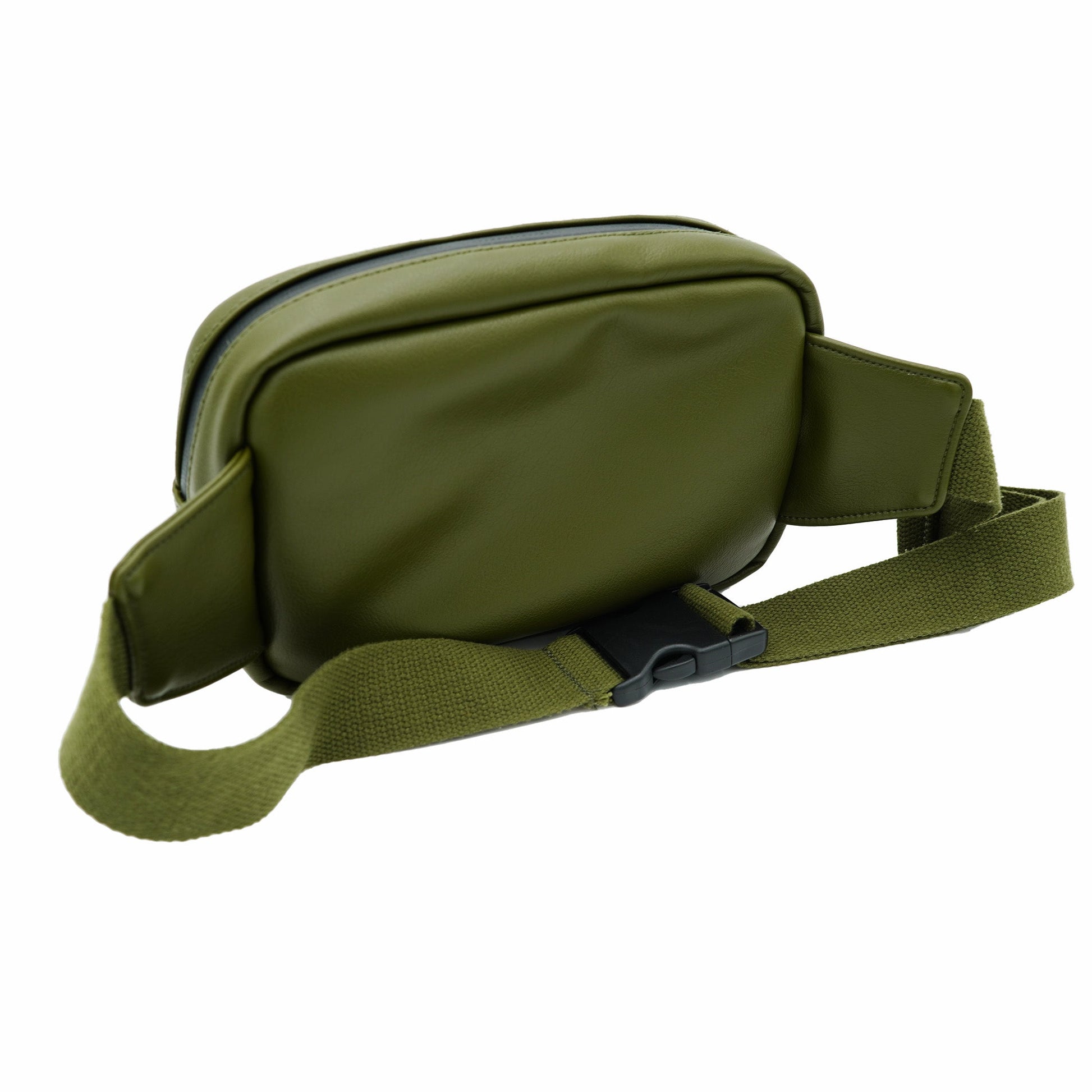 Loop Leather Bum Bag in Olive Green - STASH PROOF